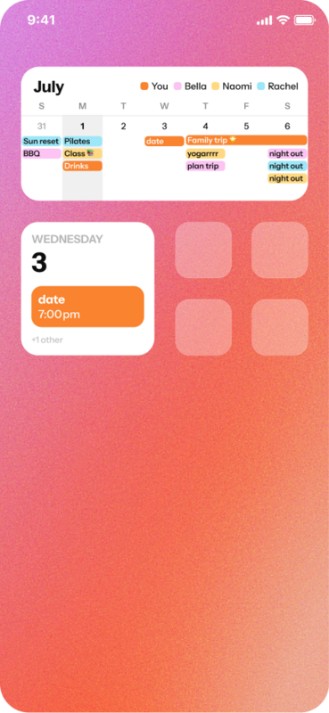 Howbout calendar widgets and notifications on an iPhone home screen. See your next plan, the week ahead and your friends' plans without opening the app.