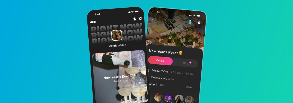 Screenshots from the howbout app, the social calendar that makes it easier to get your friends together and actually get your plans out of the group chat