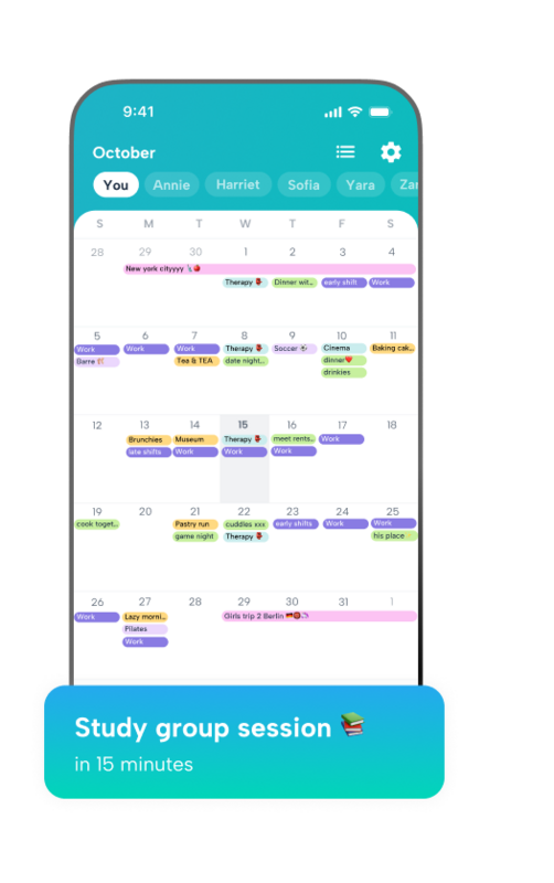 Take control of your rotating roster. Howbout lets you visualize your work patterns alongside personal and social plans like 'Therapy,' 'Girls trip' and 'Study sessions.' With proactive 15-minute reminders, you can manage your time effectively and keep your friends updated on when you're off-duty.
